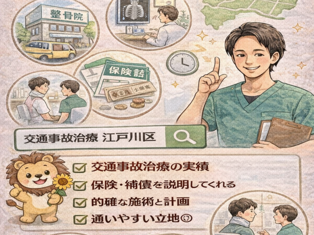 江戸川区で交通事故治療ができる整骨院の選び方