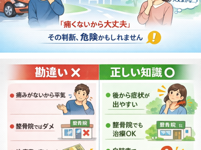 交通事故治療でよくある勘違い/江東区北砂