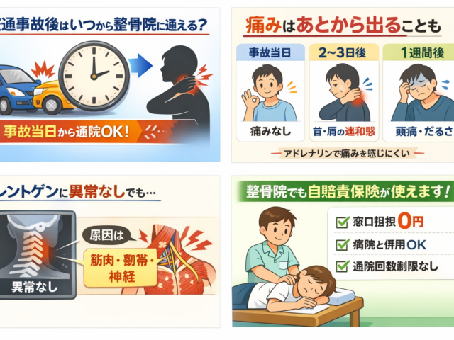 交通事故後はいつから整骨院に通える？/江東区北砂