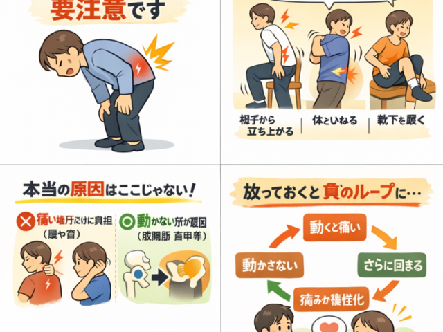 この動きで痛い人、要注意です