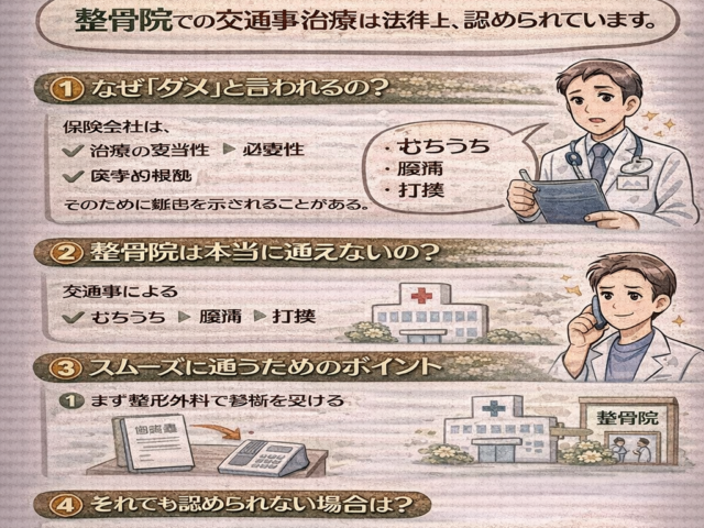 保険会社に「整骨院はダメ」と言われたら？/江東区北砂