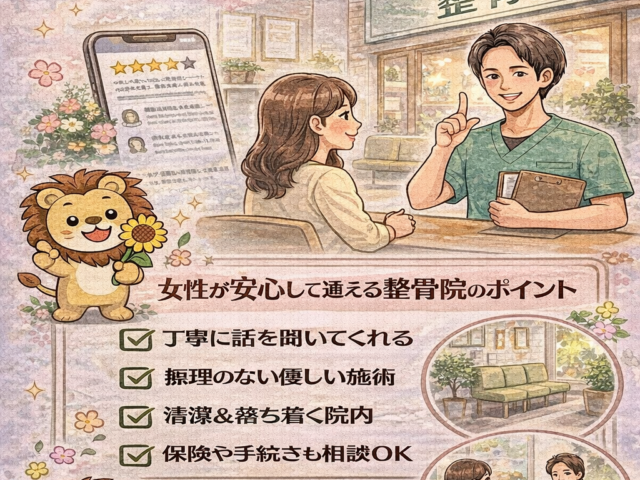 女性でも安心して通える交通事故治療/江東区北砂