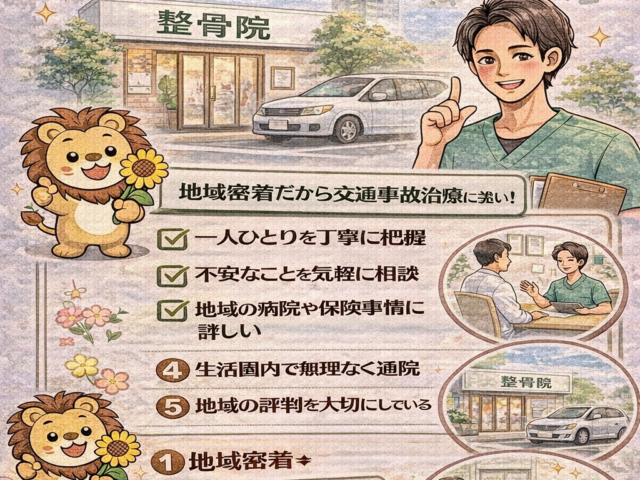 交通事故治療で整骨院を選ぶ基準とは/江東区北砂
