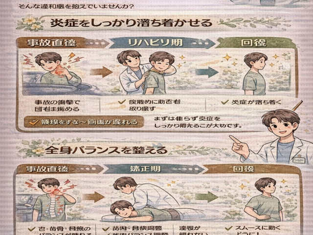 交通事故後の体を元に戻すために必要なこと/江東区北砂