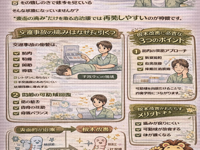 痛みの原因を根本から改善する交通事故治療