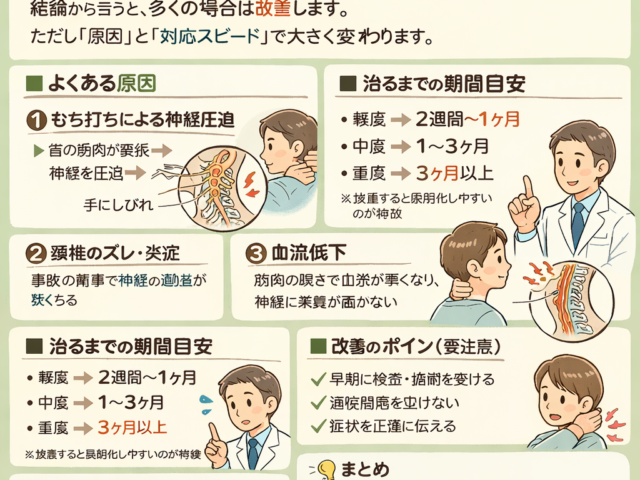 交通事故後の手のしびれは治る？/江東区北砂