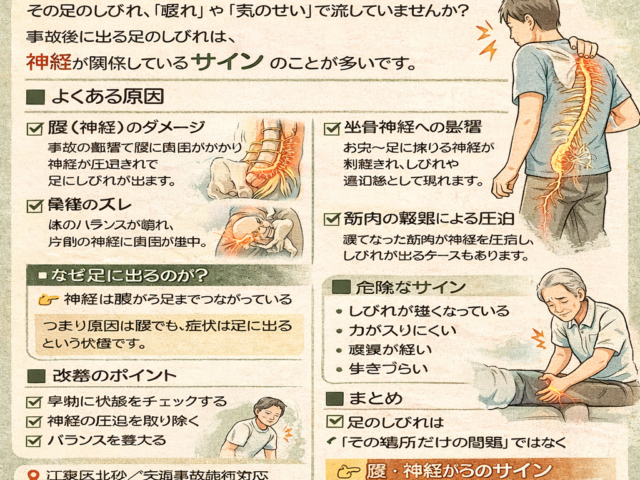 事故後に足がしびれる原因