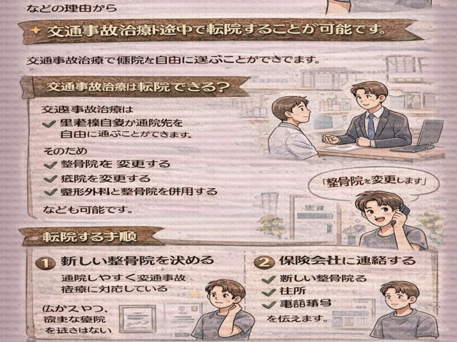 他院から転院する方法｜交通事故治療で整骨院を変更するには？