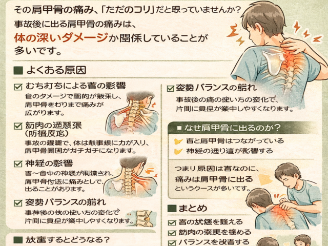 事故後の肩甲骨の痛みは何？/江東区北砂