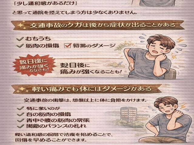 痛みが軽くても通院すべき理由/江東区北砂