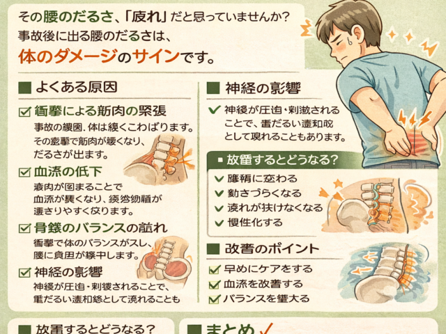 交通事故後の腰のだるさの原因/江東区北砂