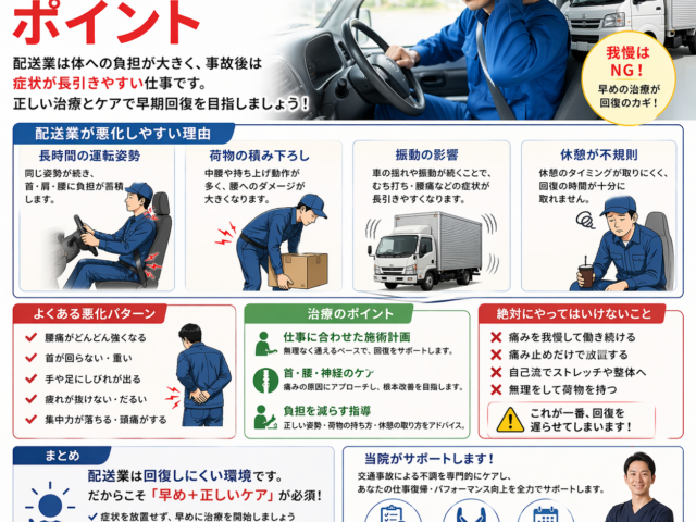 配送業の交通事故治療のポイント/江東区北砂