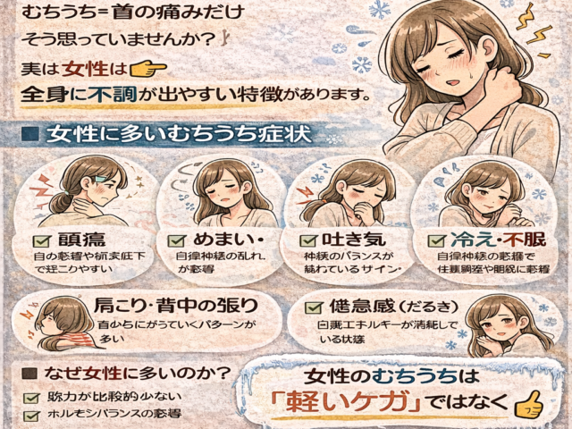 女性に多いむちうち症状/江東区北砂