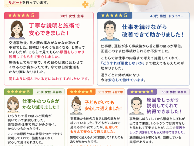 交通事故の患者さんの口コミをいただきました/江東区北砂