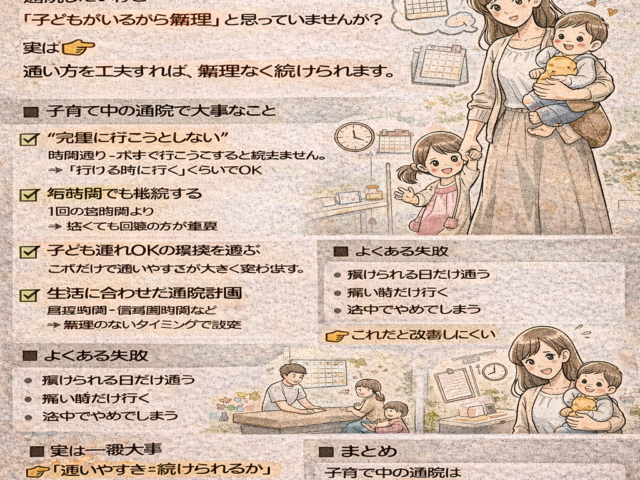 子育て中の通院方法/江東区北砂