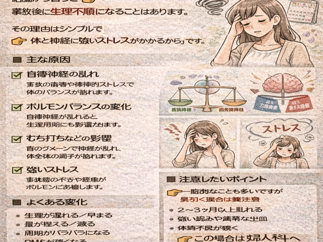 事故後に生理不順になることはある？