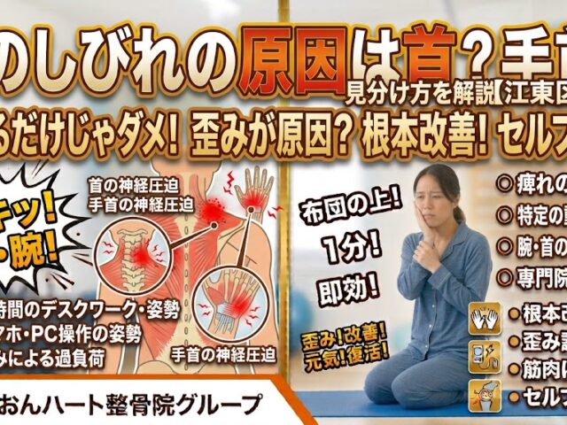 手のしびれの原因は首？手首？見分け方を解説【江東区北砂】