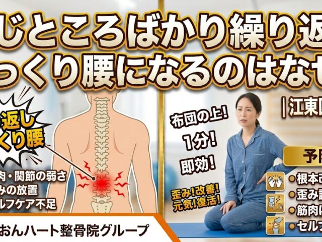 同じところばかり繰り返しぎっくり腰になるのはなぜ?原因と予防｜江東区北砂