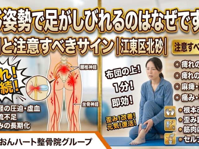 同じ姿勢で足がしびれるのはなぜですか?原因と注意すべきサイン｜江東区北砂
