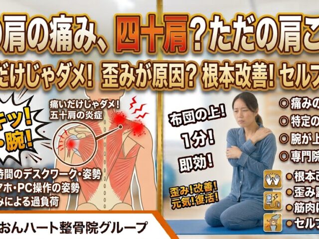 その肩の痛み、四十肩？ただの肩こり？見分け方を解説【江東区北砂】