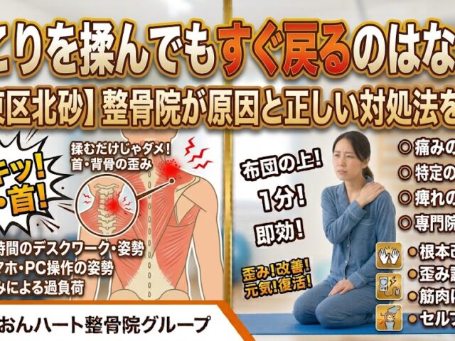 肩こりを揉んでもすぐ戻るのはなぜ？【江東区北砂】整骨院が原因と正しい対処法を解説