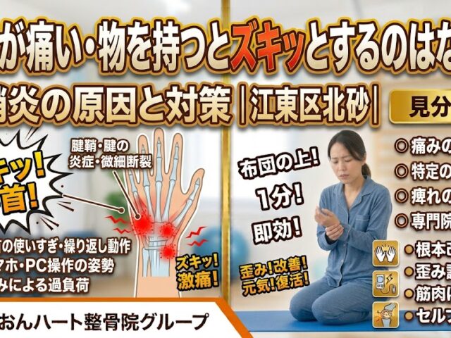 手首が痛い・物を持つとズキッとするのはなぜ?腱鞘炎の原因と対策｜江東区北砂