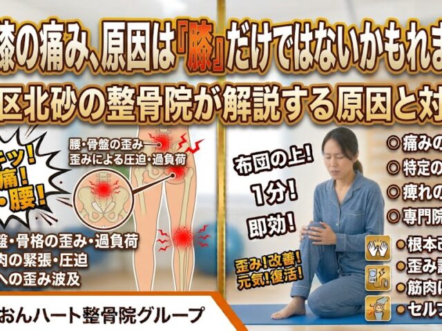 その膝の痛み、原因は『膝』だけではないかもしれません｜江東区北砂の整骨院が解説する原因と対処法