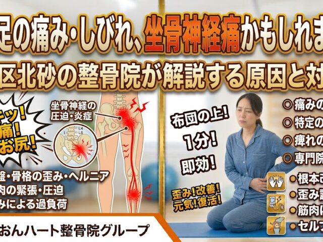 その足の痛み・しびれ、坐骨神経痛かもしれません｜江東区北砂の整骨院が解説する原因と対処法