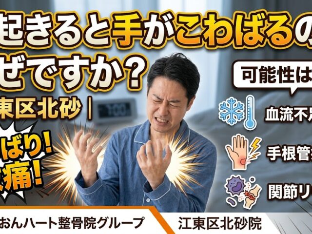 朝起きると手がこわばるのはなぜですか?｜江東区北砂｜らいおんハート整骨院グループ