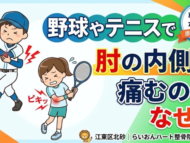 野球やテニスで肘の内側が痛むのはなぜ?｜江東区北砂
